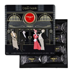 Tin of 16 dark chocolate lace crepes