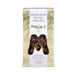 Tablette de Noël chocolat au lait aux perles croustillantes-Collection Noël-Maxim's shop