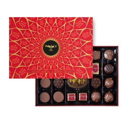 Red tin 22 assorted chocolates with gift sleeve-Chocolates-Maxim's shop