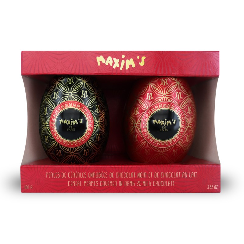 Gift-Pack 2 Mini Egg Tins | Crunchy Chocolate Pearls-Chocolates-Maxim's shop