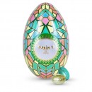 Green mosaic metal egg - 12 chocolates eggs