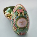 Green mosaic metal egg - 12 chocolates eggs