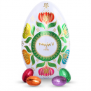 White metal egg - 12 chocolate eggs