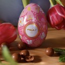 Pink mini-egg tin - Milk chocolate cereal pearls