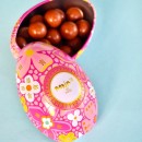 Mini oeuf métal rose - Perles de céréales chocolat au lait