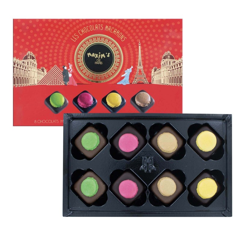 Cardbox of 8 Chocolates "Macarons"-Chocolates-Maxim's shop
