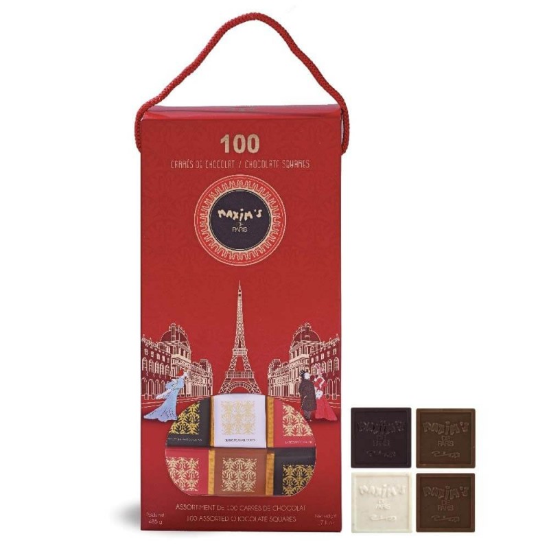 Etui 100 carrés de chocolat assortis-Ancienne collection-Maxim's shop