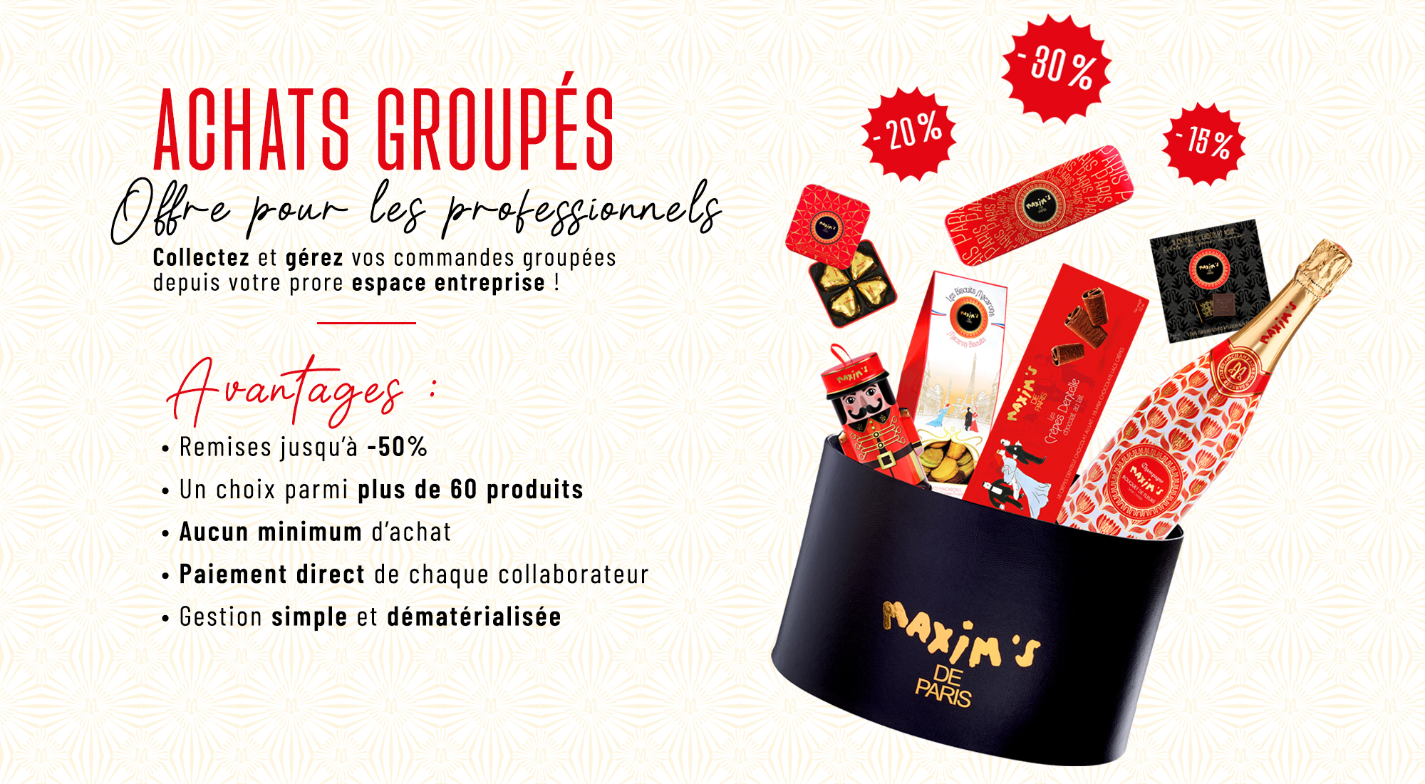 Achats groupés Maxim's - Cadeaux Entreprise - Maxim's shop